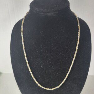 Napier Gold & Silver Mobwife Grannycore Retro Twisted Rope Chain 18" Necklace